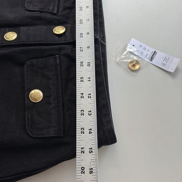 J Crew Button-front denim mini skirt Womens Size 4 Black‎ - Picture 5 of 9